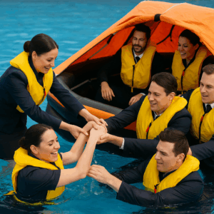 Wet Drill and Water Survival Training for Flight Crews